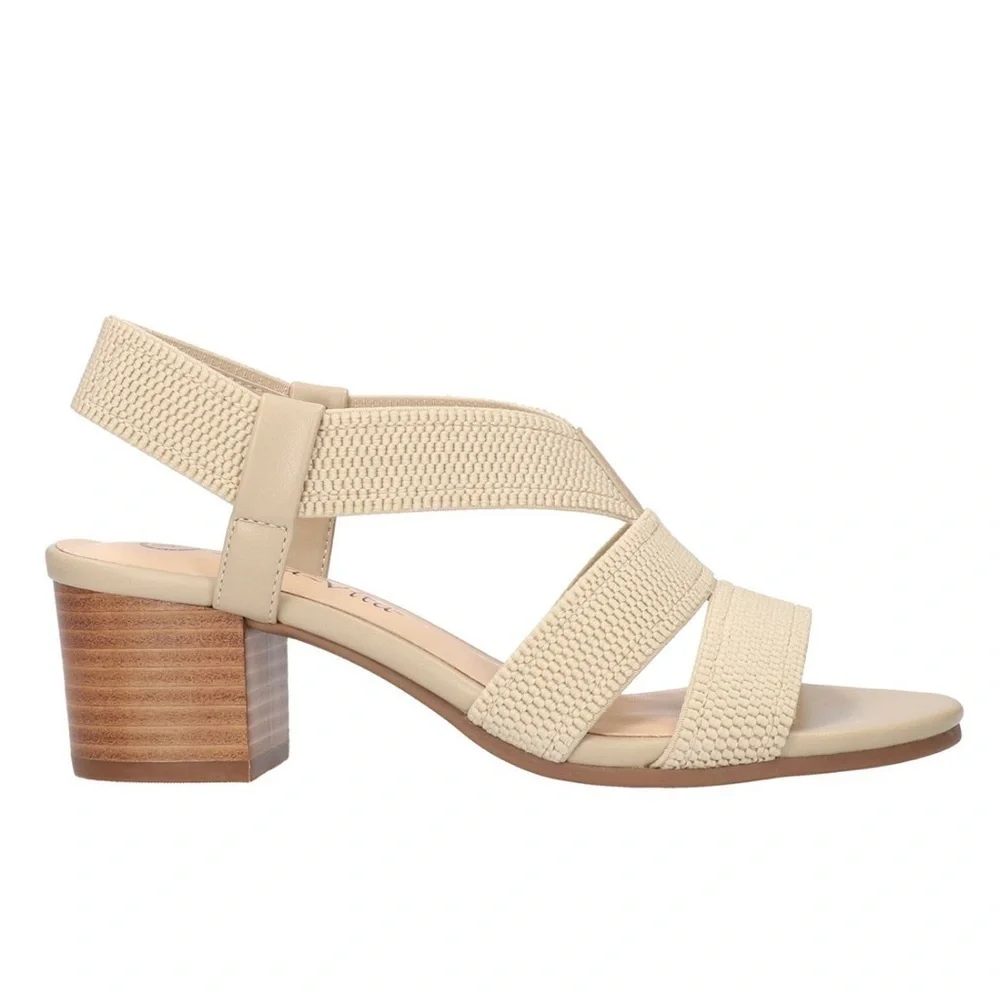 Bella Vita Women Jodi Stretch Natural block heel sandal New Sizes 7.5N & 9M